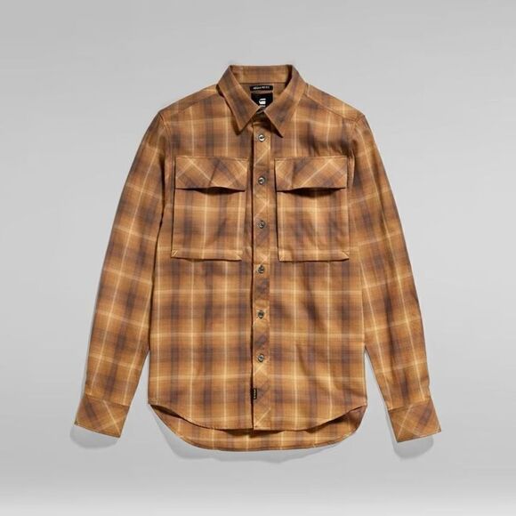 G-Star RAW NWT NAVY SEAL REGULAR SHIRT oxide ocre Carter check Sz M - Picture 4 of 9